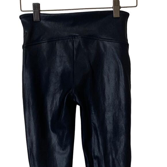 SPANX Faux Leather Leggings in Black, Size Small Petite - Picture 8 of 14